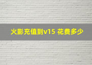 火影充值到v15 花费多少